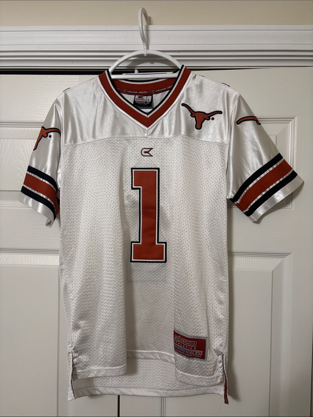 White Texas Longhorns #1 Football Jersey